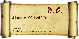 Wimmer Olivér névjegykártya